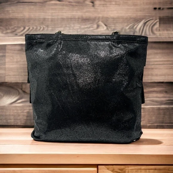 Kate Spade New York Metallic Priti Plisse Shoulder Bag MSRP $445 Black/Gold - Picture 13 of 16